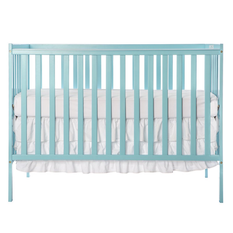Wooden Finish Convertible Baby Crib - Aqua Sky